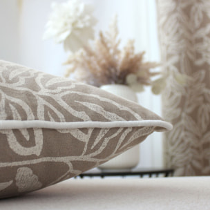 Coussin déhoussable en coton recyclé Chambray - Naturel