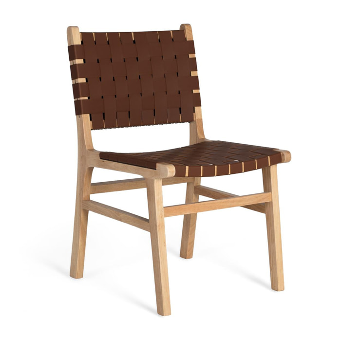 Silla de Madera de Caucho 50 Cm Estilo Contemporáneo