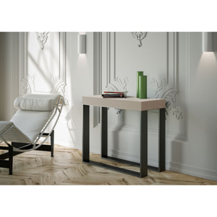 Console extensible 90x40/300 cm Elettra Cachemire cadre Anthracite