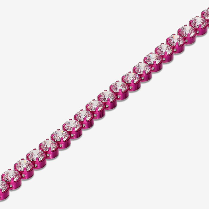 Bracciale Tennis Fucsia in Argento 925 con Cubic Zirconia
