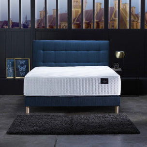 Ensemble Callisto + tête de lit capitonnée - Matelas Mousse Haute Résilience Mémoire de forme