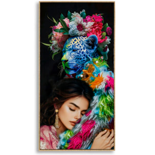 DIPINTO SU TELA LACCATO MOIRA C/CORNICE -B- CM 52X4X102