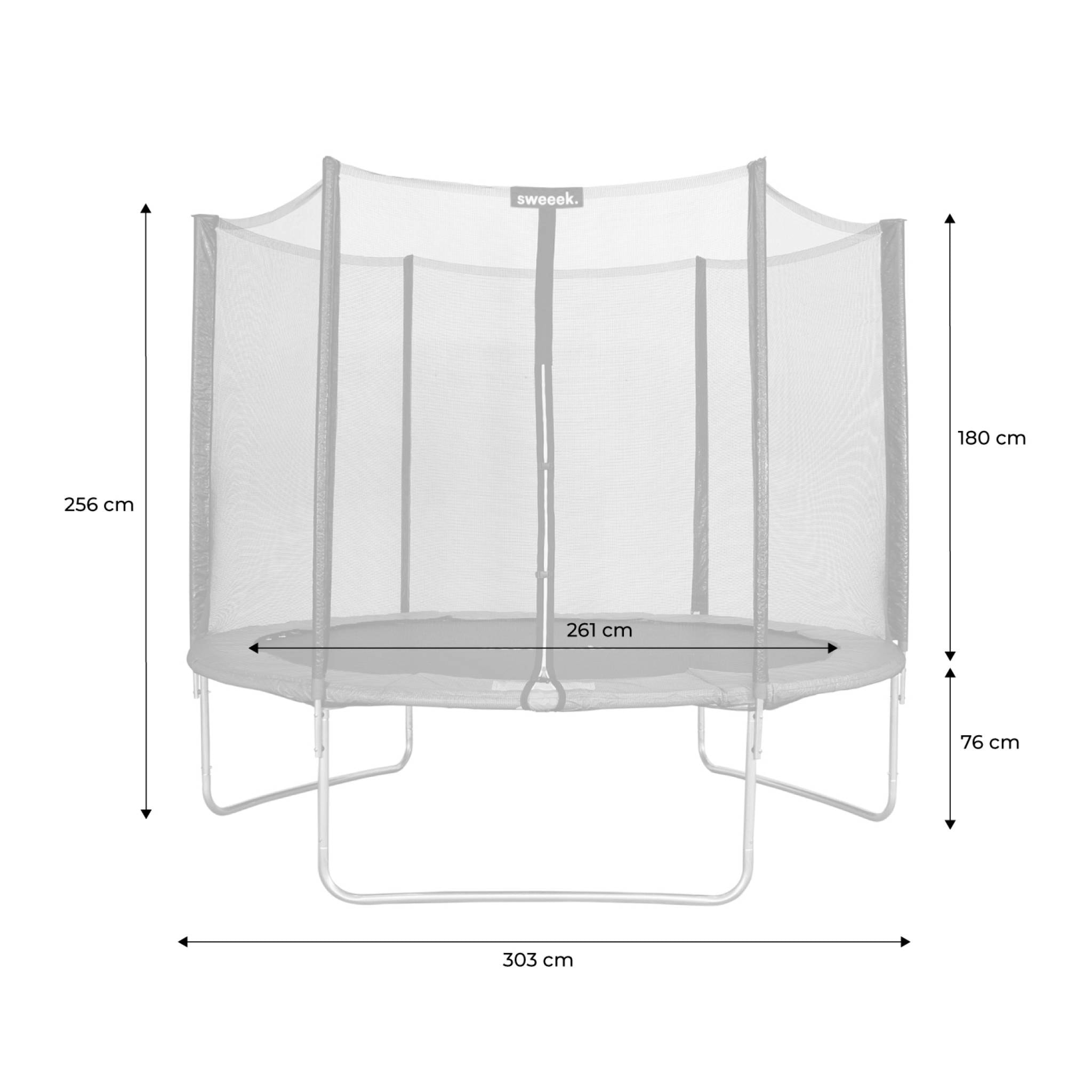 Trampoline 305cm - Mars XXL Gris - avec filet de protection. échelle. bâche. filet pour chaussures. kit d'ancrage. trampoline de jardin 305 cm |Qualité PRO |Normes EU
