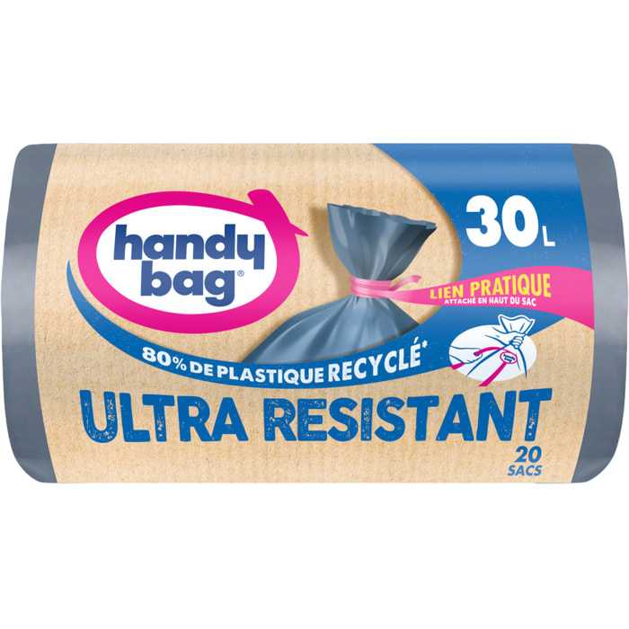 4x20 Sacs poubelle Ultra Resistant 30L Lien Pratique - Handy Bag