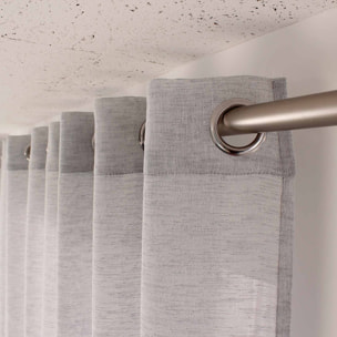 Voilage tamisant à l'aspect lin - Gris Galet