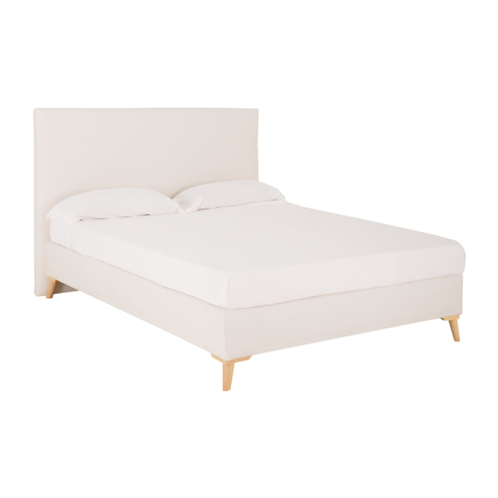 Lit rembourré en lin blanc pour les matelas en différentes tailles