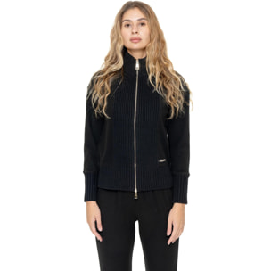 Felpe invernale da donna con zip con inserti in maglia Leone 1947 Warm Touch