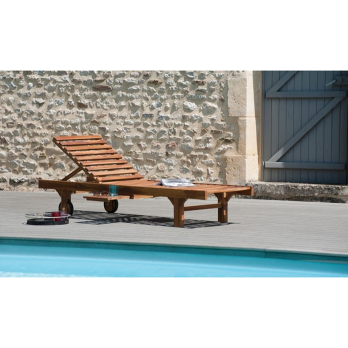 MAEVA - Bain de soleil en bois Teck huilé