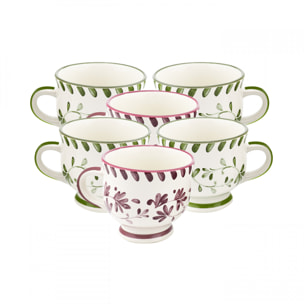 Lot de 6 mugs à pieds, TRATTORIA