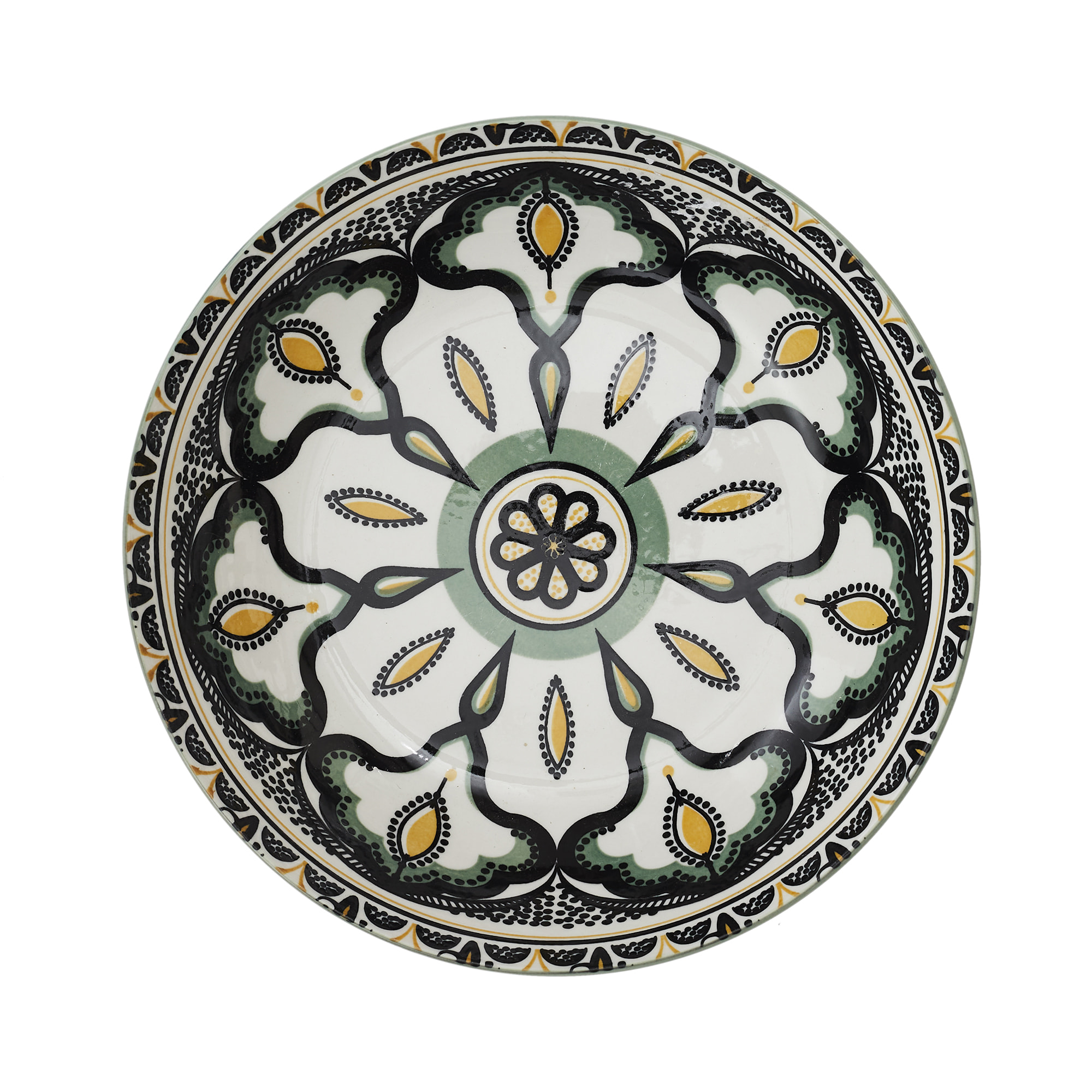 Assiette Creuse Mandala Vert D20cm