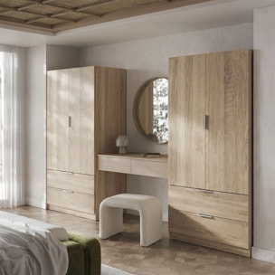 Armario de 2 puertas y 2 cajones en roble canadian 81,5x180 cm Lark Roble