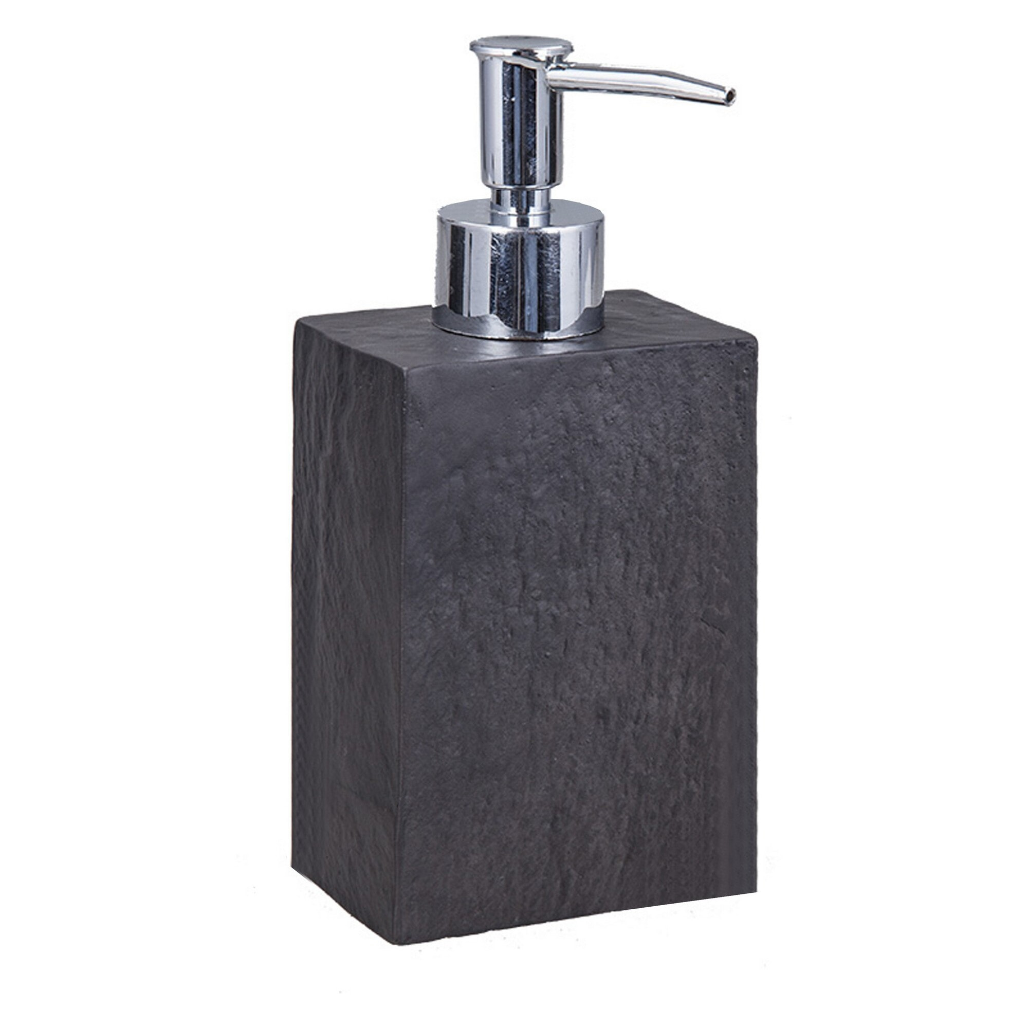Distributeur de savon Tomasucci SLATE, en résine et plastique, noir, 7,5 × 5 × 10 cm