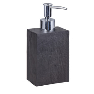 Distributeur de savon Tomasucci SLATE, en résine et plastique, noir, 7,5 × 5 × 10 cm