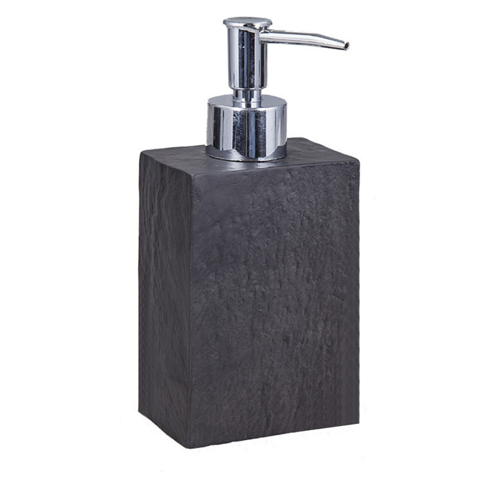 Distributeur de savon Tomasucci SLATE, en résine et plastique, noir, 7,5 × 5 × 10 cm