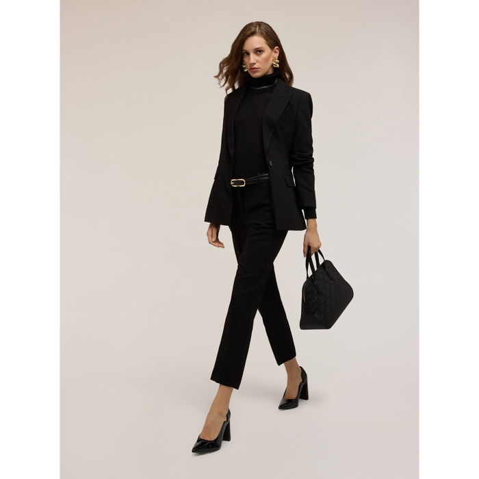 Motivi - Blazer monopetto misto viscosa - Nero