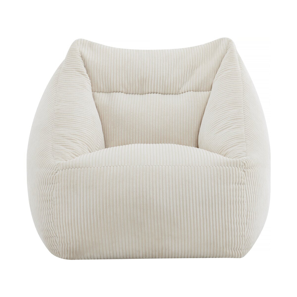 Pouf en velours côtelé "Medellin" - Beige - 85 x 85 x 72 cm