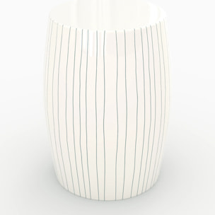 Table d'appoint ronde en métal blanc rayé D26 cm - Nello