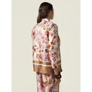 Oltre - Chaqueta de satén estampada - Beige