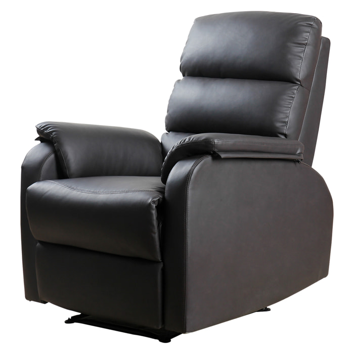 Fauteuil de relaxation inclinable avec repose-pied ajustable revêtement synthétique brun foncé