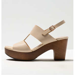 Sandalias con tacón S3270 RESTORED SKIN CREAM/ ST.LAURENT SANDAL color Cream