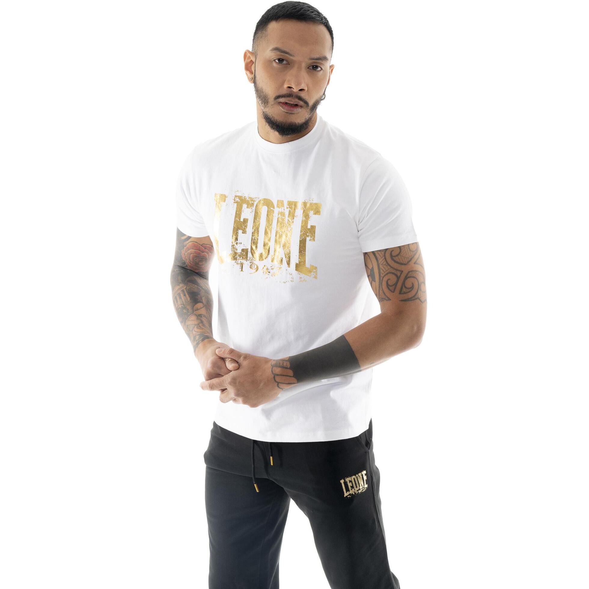 T-shirt da uomo a maniche corte con logo oro "Authentic Gold"