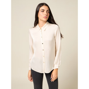 Oltre - Camicia in raso di viscosa - Bianco