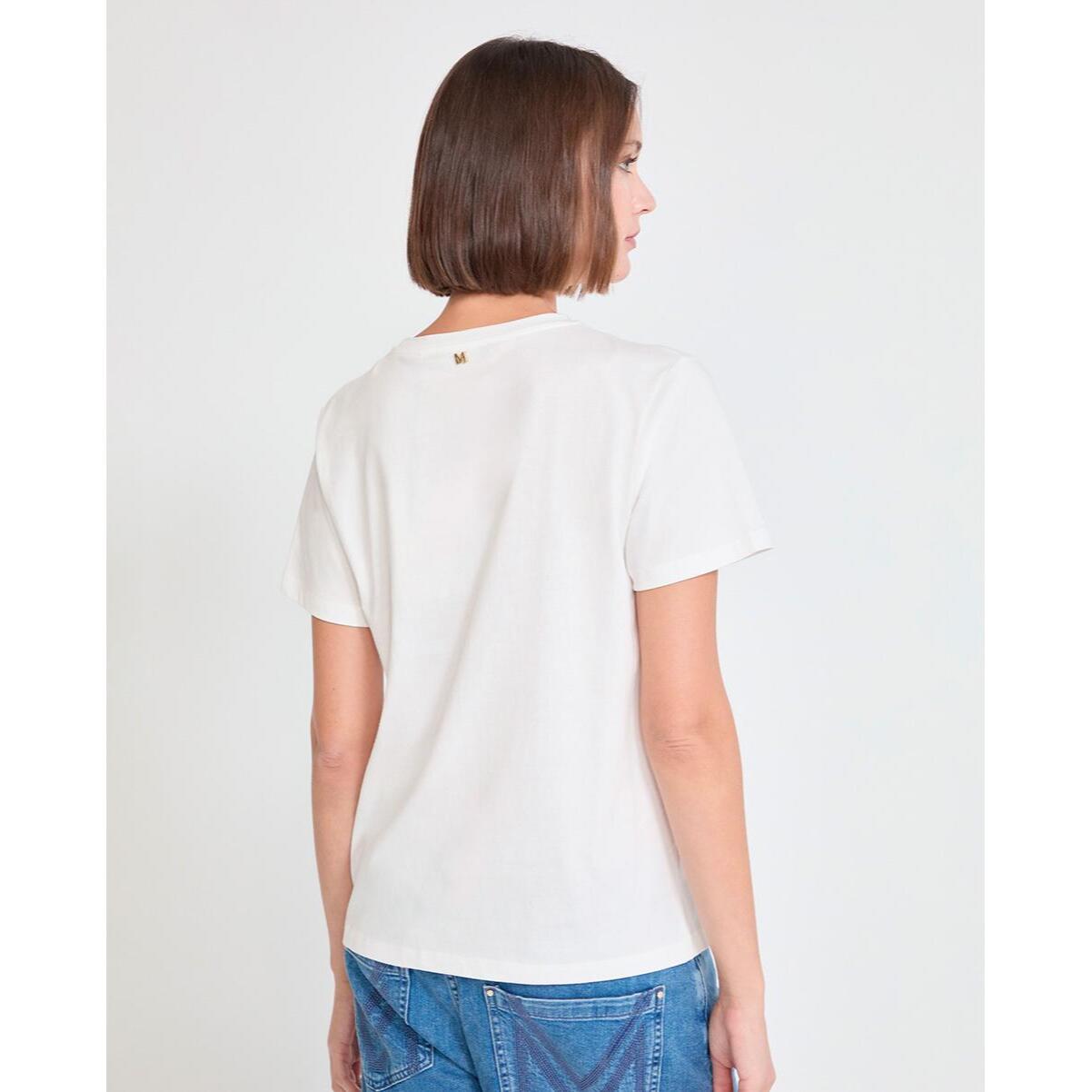 Maglietta con perline e motivo leopardato