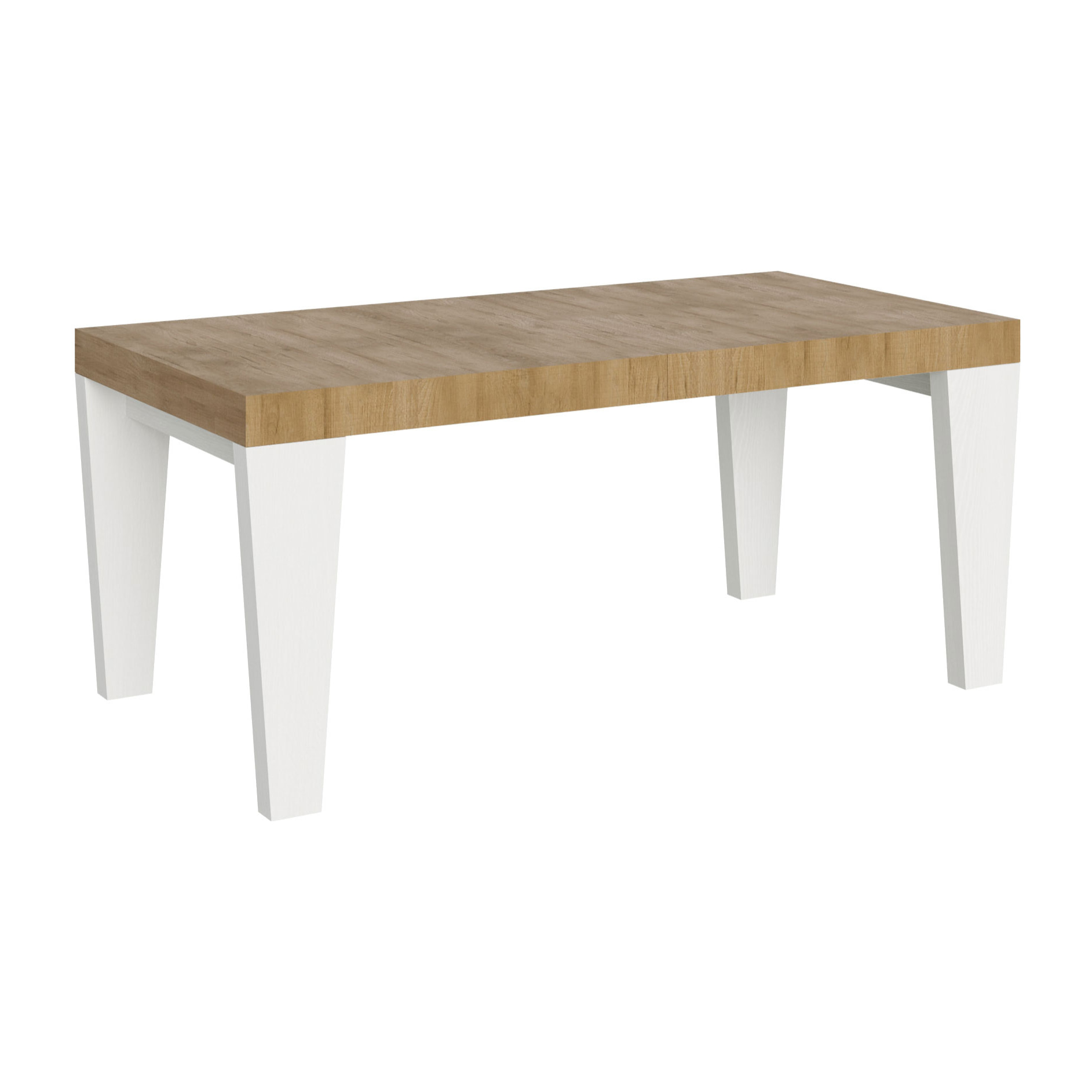 Mesa extensible 90x180/284 cm Spimbo Mix tapa Roble Natural patas Fresno Blanco