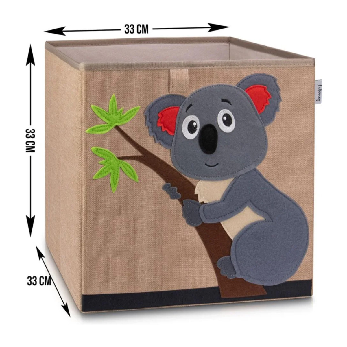 Boîte de rangement en tissu pour enfant "koala" sur fond foncé, compatible Ikea Kallax Lifeney