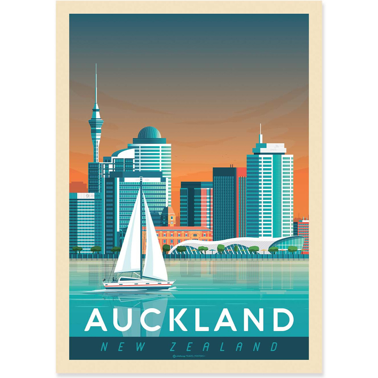 Affiche - Auckland - Olahoop Travel Posters