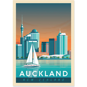 Affiche - Auckland - Olahoop Travel Posters