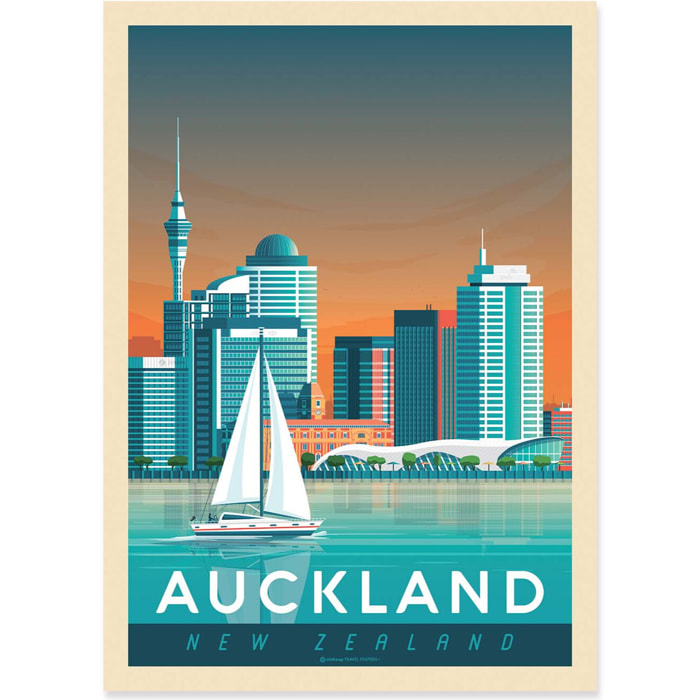 Affiche - Auckland - Olahoop Travel Posters