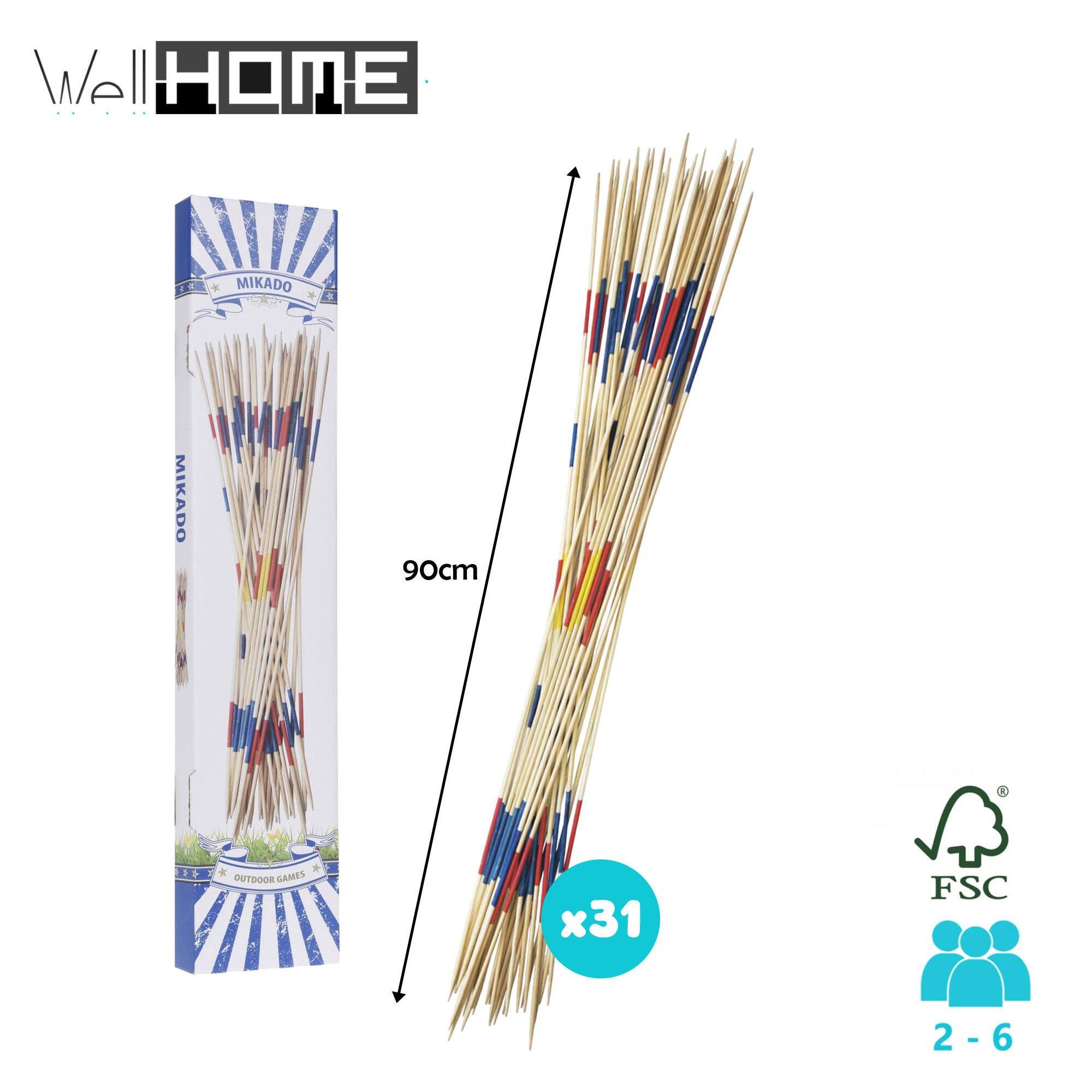 Well home - mikado xxl en madera con 31 palitos