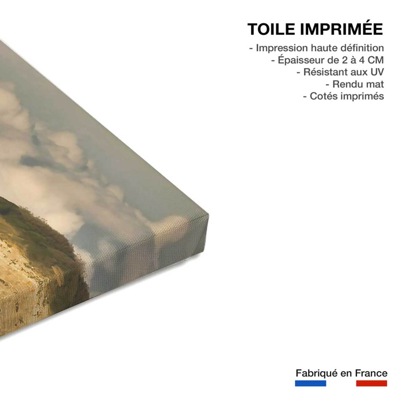 Tableau plage d'hendaye et les rochers des 2 jumeaux Toile imprimée