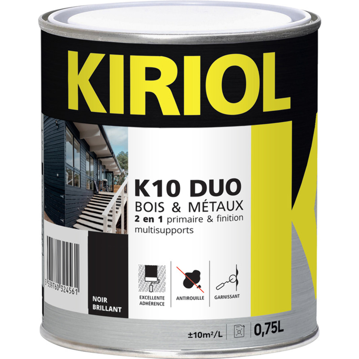 Peinture antirouille K10 Duo COMUS Brillant Noir 2.5L - A005357