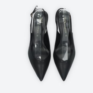 Décolleté sling back Donna Tata Italia Nero