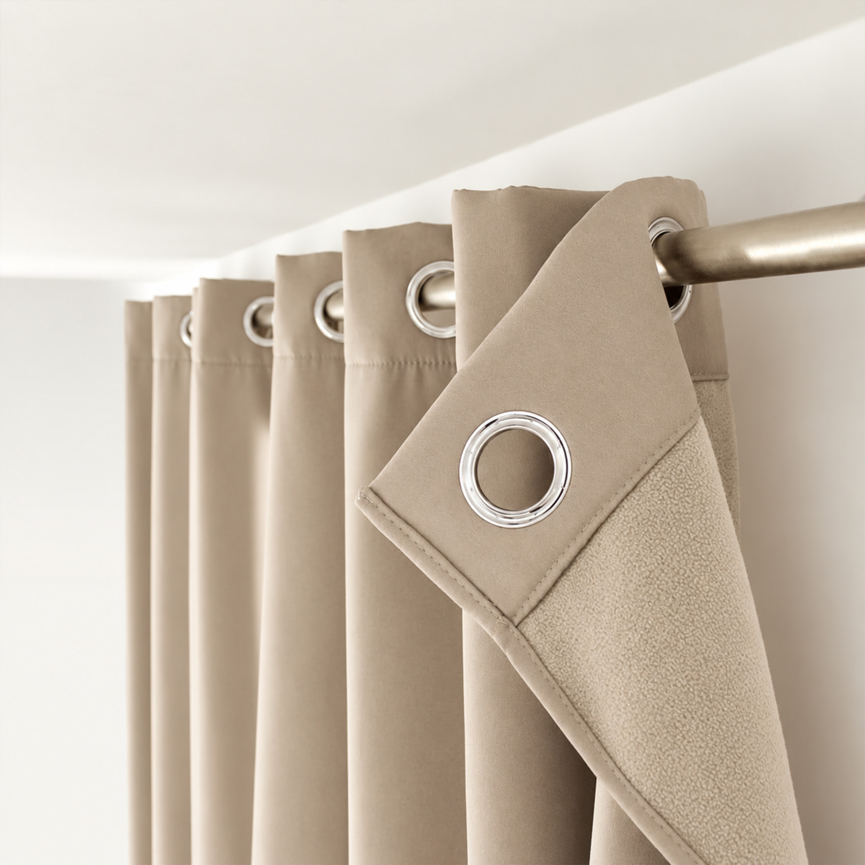 Rideau thermique en microfibre doublée - Naturel