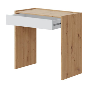 Mesa de escritorio Noa Blanco Artik (Blanco Mate) - Roble Nodi