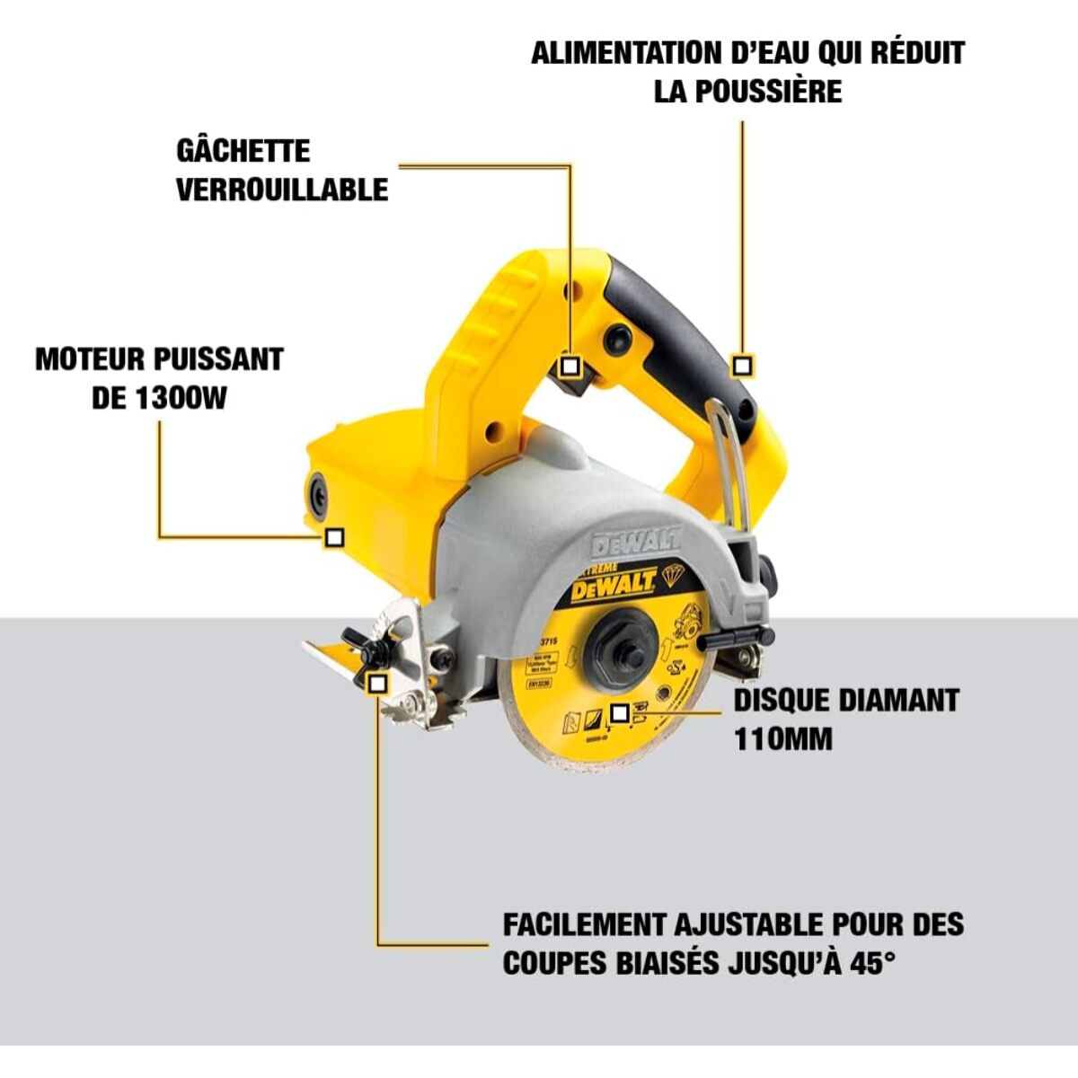 Scie circulaire à matériaux 1300 W - 110 mm - DEWALT - DWC410-QS