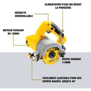 Scie circulaire à matériaux 1300 W - 110 mm - DEWALT - DWC410-QS