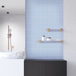 Stickers muraux - Sticker Mural Carrelage adhésif Cuisine Salle de Bain - 60 STICKERS CARREAUX DE CIMENT ORIENTAL ZARZIS