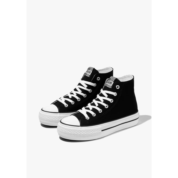 Zapatillas Altas Unisex de Lona en Negro B&W