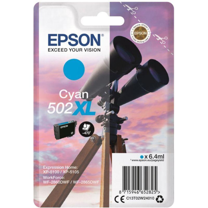 Cartouche d'encre EPSON 502 Cyan XL Série Jumelles