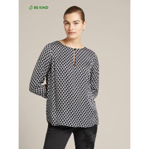 Elena Mirò - Blusa estampada de viscosa ECOVERO™ - Negro