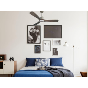 Ventilateur de plafond Réversible  Thermostat Dimmable Wifi Moteur à courant continu Toits en pente Télécommande Lumière à trois tons Hypersilence Mémoire