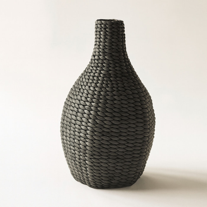 Jarre noire en jacinthe d'eau h57cm AMANI