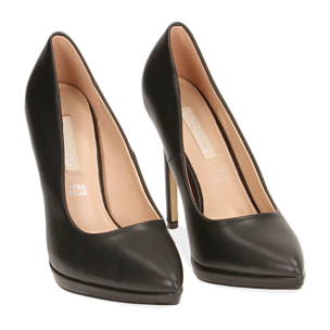 Décolleté nere con plateau, tacco 12 cm