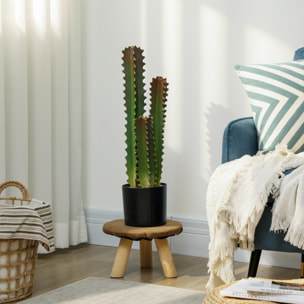 Cactus Artificial 66 cm, Planta Artificial Decorativa con Maceta y 3 Hojas, para Decoración del Interior, Hogar, Oficina, Salón, Verde