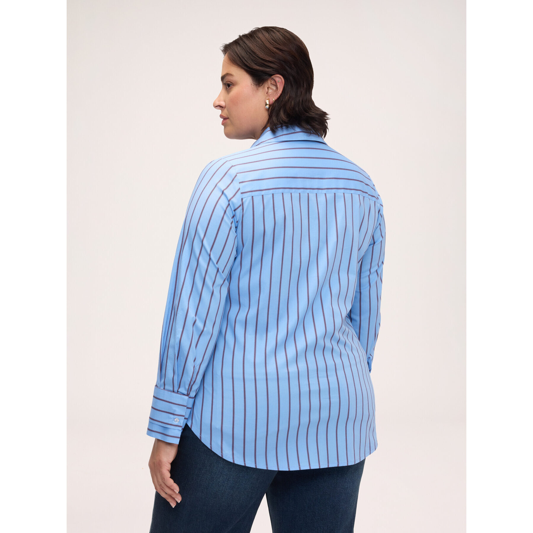 Fiorella Rubino - Camicia a righe in cotone stretch - Azzurro