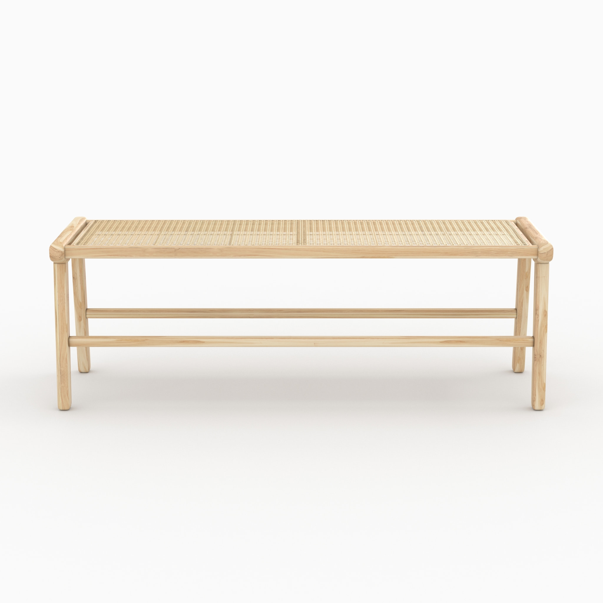 Banc 120 cm en bois de teck et cannage - Kuna